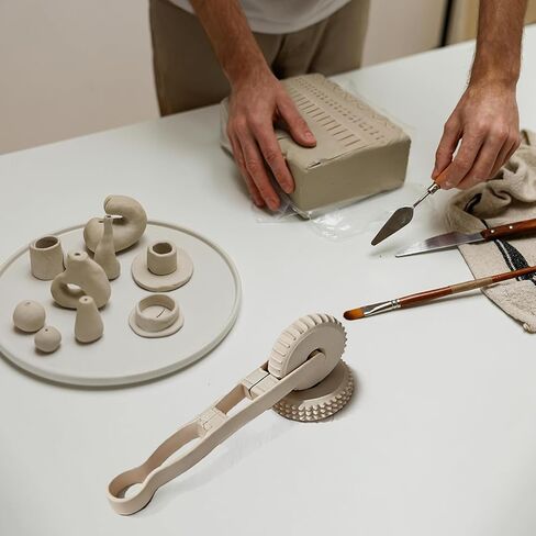 Clay Texture Rollers, 6 Patterns Clay Sculpting Tools, Clay Roller Set for Modeling, Painting, Pottery & Crafting in Saudi Arabia