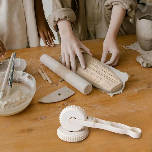 Clay Texture Rollers, 6 Patterns Clay Sculpting Tools, Clay Roller Set for Modeling, Painting, Pottery & Crafting in Saudi Arabia