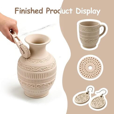 Clay Texture Rollers, 6 Patterns Clay Sculpting Tools, Clay Roller Set for Modeling, Painting, Pottery & Crafting in Saudi Arabia