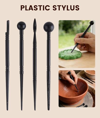 36PCS Clay Tools Kit, Pottery Tools and Ceramic Sculpting Tools Set with Brushes for Carving, Shaping, Molding, Craft & DIY Handmade Projects in Saudi Arabia