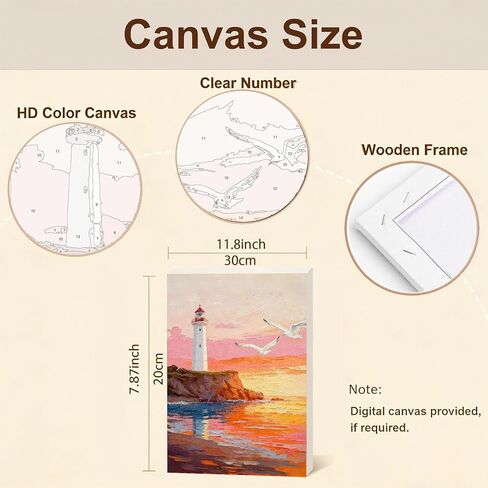 Gemozaic 4 Pack Beach Framed Paint by Numbers Kit for Adults, Small Easy Landscape Paint by Number with Frame for Adult Beginners, DIY Acrylic Numbers Painting for Home, Wall Decor, Gift, 8x12 inch in Saudi Arabia