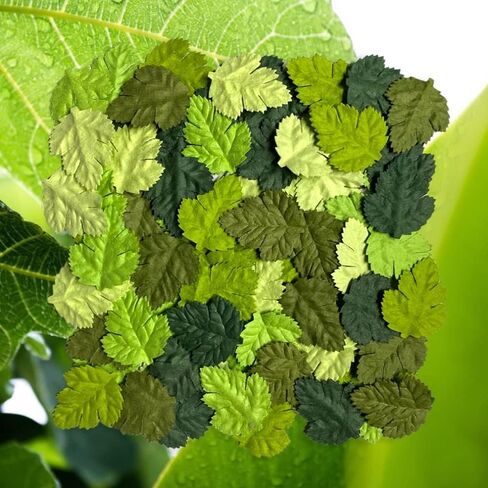 100 pcs Mulberry Paper Fern Leaves 35x30mm DIY Craft Scrapbooking Wedding DIY Craft Supplies Card Artificial Leaves (Fern Leaves Green Tone) in Saudi Arabia