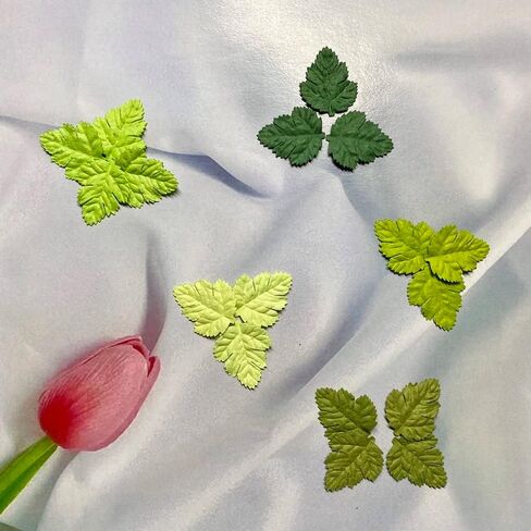 100 pcs Mulberry Paper Fern Leaves 35x30mm DIY Craft Scrapbooking Wedding DIY Craft Supplies Card Artificial Leaves (Fern Leaves Green Tone) in Saudi Arabia