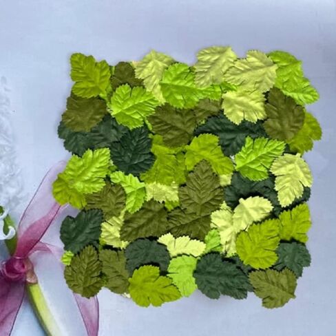 100 pcs Mulberry Paper Fern Leaves 35x30mm DIY Craft Scrapbooking Wedding DIY Craft Supplies Card Artificial Leaves (Fern Leaves Green Tone) in Saudi Arabia