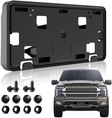 دعامة لوحة الترخيص لملحقات Ford F-150 2021 2022 2023، حامل إطار تثبيت المصد الأمامي بدون مثقاب يناسب 2.7L 3.0L 3.5L ML3Z-17A385-BB FO1068187 in Kuwait