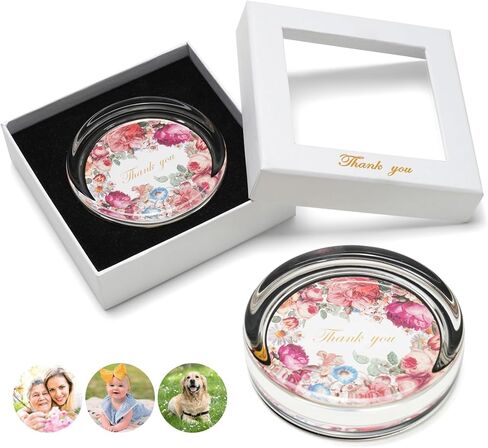 Create Your Own Glass Photo Paperweight Kit, Personalized Engraved Paperweight Craft for Pictures, Custom Photo Gifts Unique Thank You Picture Gifts for Anyone in Saudi Arabia
