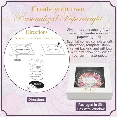 Create Your Own Glass Photo Paperweight Kit, Personalized Engraved Paperweight Craft for Pictures, Custom Photo Gifts Unique Thank You Picture Gifts for Anyone in Saudi Arabia
