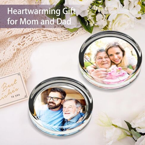 Create Your Own Glass Photo Paperweight Kit, Personalized Engraved Paperweight Craft for Pictures, Custom Photo Gifts Unique Thank You Picture Gifts for Anyone in Saudi Arabia