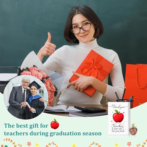 20 Sets Teacher Appreciation Gifts in Bulk Thank You Teacher Desk Decor Mini Apple Teacher Pocket Hug Token with Green Moss Thank You Gifts for Teacher Coworker Staff Employee Appreciation Gifts in Saudi Arabia