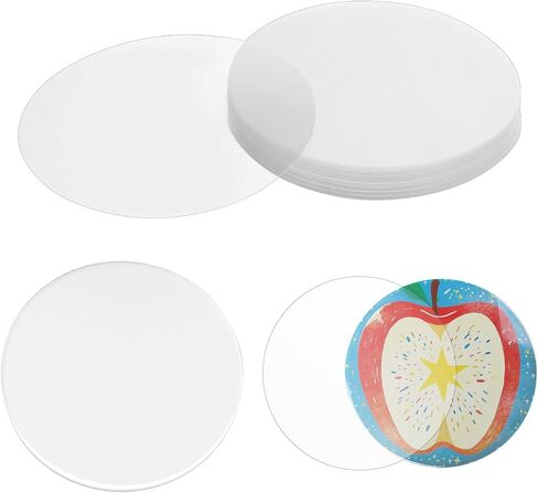 200 Pcs Clear Badge Film for 58mm Badge Circle Transparent Protective Film Button Pin Maker with Circle Mylars Plastic Cover Badges Protective Films for Button Maker DIY Arts Crafts (58mm) in Kuwait