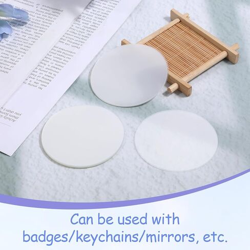 200 Pcs Clear Badge Film for 58mm Badge Circle Transparent Protective Film Button Pin Maker with Circle Mylars Plastic Cover Badges Protective Films for Button Maker DIY Arts Crafts (58mm) in Kuwait