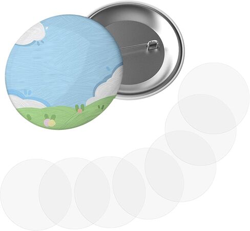 200 Pcs Clear Badge Film for 58mm Badge Circle Transparent Protective Film Button Pin Maker with Circle Mylars Plastic Cover Badges Protective Films for Button Maker DIY Arts Crafts (58mm) in Kuwait
