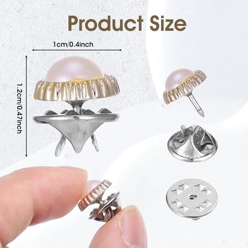 40Pcs No Sew Buttons, 4 Types Reusable Decorative Pins Rhinestone and Pearl Removable Safety Fancy Buttons for Clothing Shirt Dress Sweaters Coat Shawl, Gold in Kuwait