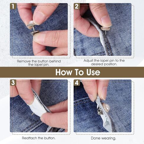 40Pcs No Sew Buttons, 4 Types Reusable Decorative Pins Rhinestone and Pearl Removable Safety Fancy Buttons for Clothing Shirt Dress Sweaters Coat Shawl, Gold in Kuwait
