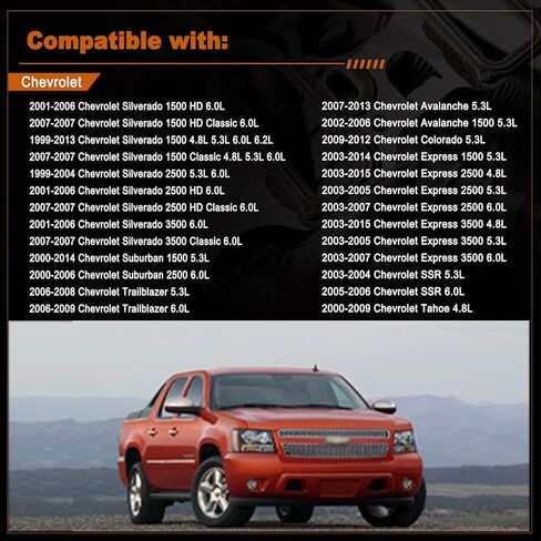 مجموعة حشية مشعب السحب من AUCERAMIC لسيارة Chevy Avalanche/Suburban/Silverado/Express/Tahoe، GMC Sierra/Savana/Yukon، Cadillac Escalade، Hummer 4.8L 5.3L 6.0L 6.2L استبدال OE # MS98016T MIS16340 in Kuwait
