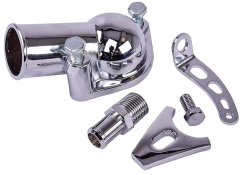 JEGS Intake Manifold Install Kit | for Small Block Chevy | Includes Intake Manifold Gasket Set, Water Neck, Heater Hose Fitting, Pipe Plugs, Distributor Hold Down, Return Spring Bracket, Hardware in Kuwait