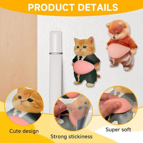 12 قطعة 3 D-Effect Shiba Inu ملصق لبطن الكلب والقط من السيليكون الناعم المضاد للتصادم، ملصق اسفنجي لطيف لباب السيارة والأثاث الجداري وخزانة الهاتف والثلاجة وديكور المنزل in Kuwait