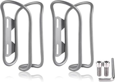 Titanium Bike Water Bottle Cages, 2-Pack, Lightweight and Durable Alloy Holder for MTB and Road Bicycles - Silver in Saudi Arabia