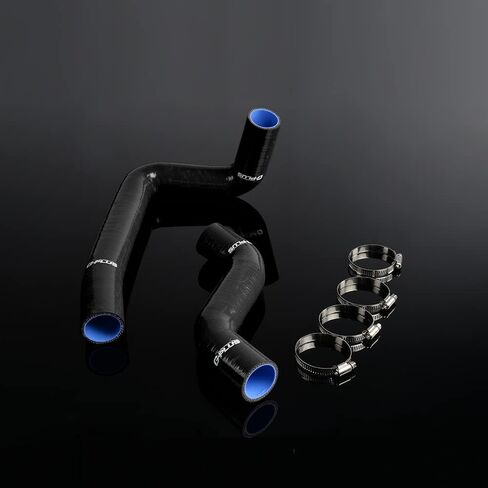 PIT66 Silicone Radiator Hose Kit,Compatible with Mazda RX7 FD3S FD 1993-1997 13B Mazdaspeed Turbo Black with Clamps in Kuwait