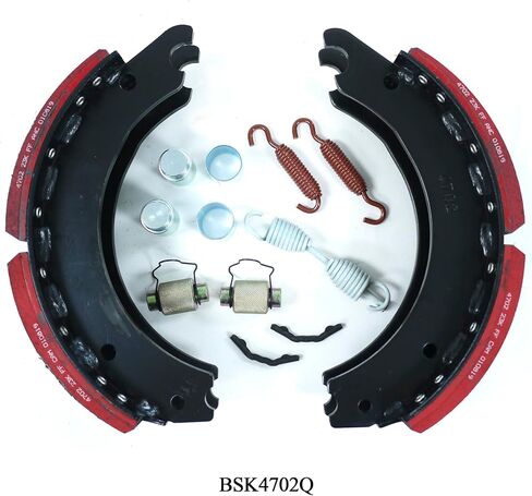 طقم صندوق أحذية الفرامل 4702Q الجديد لـ Meritor Q Plus 15 بوصة × 4 بوصة 23K GAWR مع قطعتين من أحذية الفرامل المبطنة (المرجع # 4702Q) ومجموعة إصلاح الفرامل قطعة واحدة (المرجع # E9064) - بديل لـ OTR4702QRED XKEG4702QP E9064 KIT8824HD in Kuwait