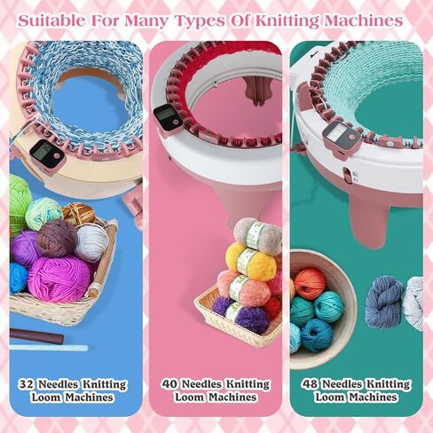 Rechargeable Knitting Machine Counter, Row Counter for Knitting Machine, Removable Magnetic Suitable for 32/40/48 Needle Row Digital Counter (Pink-1PCS) in Kuwait