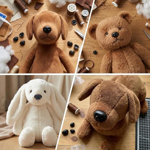 140pcs Plastic Safety Noses for Crochet Animals, 3 Sizes Black Black Craft Nose with Washers for Amigurumi Crochet Bears, Dogs, Stuffed Animals, Doll Making in Kuwait
