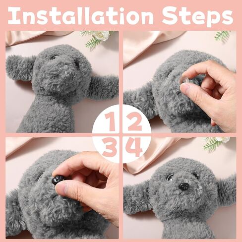 140pcs Plastic Safety Noses for Crochet Animals, 3 Sizes Black Black Craft Nose with Washers for Amigurumi Crochet Bears, Dogs, Stuffed Animals, Doll Making in Kuwait