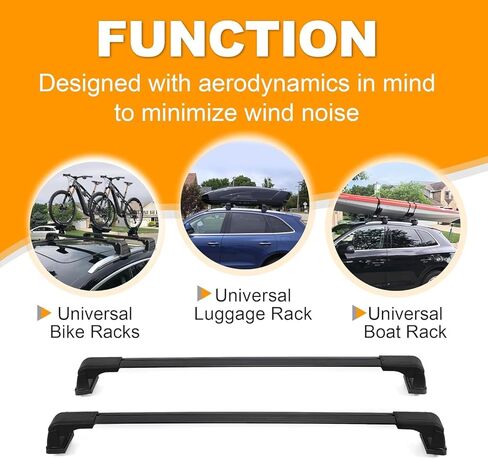 ECOTRIC Cross Bar متوافق مع 2010-2024 Mitsubishi Outlander Sport/ASX حامل السقف على السطح حقيبة البضائع حامل الأمتعة الألومنيوم الأسود in Kuwait