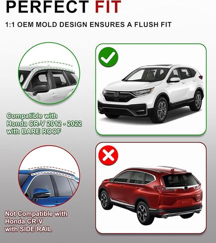 Roof Rack Cross Bars for 2012-2022 Honda CRV CR-V with Naked Roof, Heavy Duty Aluminum Cargo Crossbars with Metal Lock, Low Wind Noise, 265 LBS Load Capacity for Kayak Bike Cargo Box in Saudi Arabia