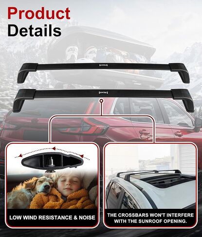 Roof Rack Cross Bars for 2012-2022 Honda CRV CR-V with Naked Roof, Heavy Duty Aluminum Cargo Crossbars with Metal Lock, Low Wind Noise, 265 LBS Load Capacity for Kayak Bike Cargo Box in Saudi Arabia