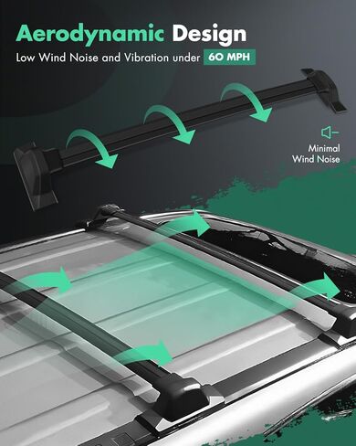 SCITOO 125LBS حامل سقفي قضبان متقاطعة مناسبة لهوندا CR-V 2007-2011 عارضة البضائع باللون الأسود in Kuwait