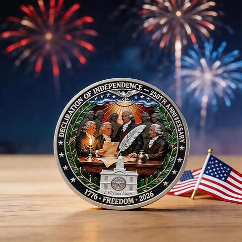 USA 250th Anniversary Commemorative Coin-Vintage American Eagle&Liberty Symbols Collectible for Celebration 4th of July Independence Day History Lover Gifts in Kuwait