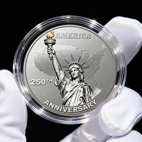عملة تحدي الاستقلال للذكرى الـ 250 1776–2026 – تمثال بارز على الوجهين للحرية وتصميم النسر، تذكاري لعشاق التاريخ وهواة جمع العملات المعدنية والهدايا والتذكارات التاريخية in Kuwait