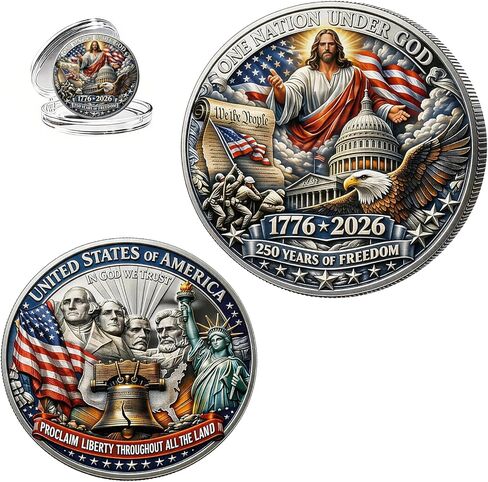 USA 250th Anniversary Commemorative Coin-Vintage American Eagle&Liberty Symbols Collectible for Celebration 4th of July Independence Day History Lover Gifts in Saudi Arabia