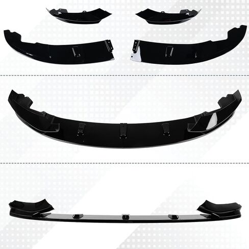 الشفة الأمامية الممتصة للصدمات متوافقة مع 2014-2020 BMW 4 Series 428i/ 430i/ 435i/ 440i/ F32/ F33/ F36/ (موديلات M الرياضية)، طقم سد مقسم الهواء باللون الأسود اللامع 4 قطع in Kuwait