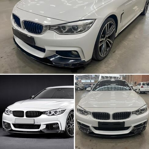 الشفة الأمامية الممتصة للصدمات متوافقة مع 2014-2020 BMW 4 Series 428i/ 430i/ 435i/ 440i/ F32/ F33/ F36/ (موديلات M الرياضية)، طقم سد مقسم الهواء باللون الأسود اللامع 4 قطع in Kuwait
