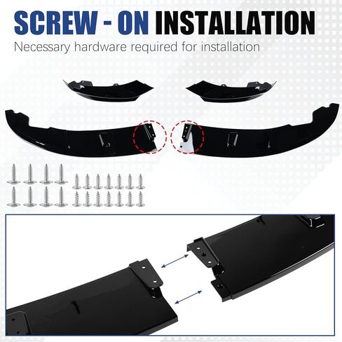 الشفة الأمامية الممتصة للصدمات متوافقة مع 2014-2020 BMW 4 Series 428i/ 430i/ 435i/ 440i/ F32/ F33/ F36/ (موديلات M الرياضية)، طقم سد مقسم الهواء باللون الأسود اللامع 4 قطع in Kuwait