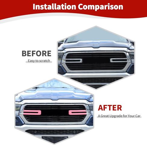 for RAM Front Bumper Grille Side Trim Cover Fit for RAM 2018+ Pink Exterior Accessories 2pcs in Kuwait