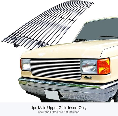APS Compatible with Ford Bronco F-150 F-250 F-350 1987-1991 88 89 90 Main Upper Stainless Steel Chrome 8x6 Billet Front Grill Grille Insert S18-S90058F in Kuwait