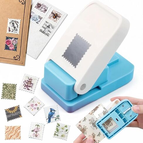 Rectangular Stamp Puncher, 1"x0.8" Inch Stamp Cutter with Smooth Lever Action, Stamp Shaped Paper Punch for Paper Crafting Scrapbooking DIY Card Making and Tag Decorations in Saudi Arabia