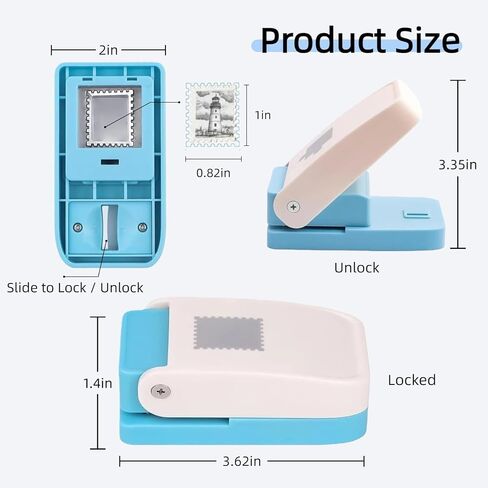 Rectangular Stamp Puncher, 1"x0.8" Inch Stamp Cutter with Smooth Lever Action, Stamp Shaped Paper Punch for Paper Crafting Scrapbooking DIY Card Making and Tag Decorations in Saudi Arabia