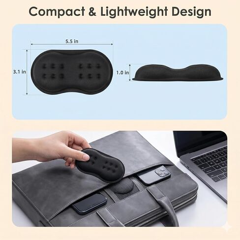 Ergonomic Memory Foam Mouse Wrist Rest Support Pad Cushion for Computer, Laptop, Office Work, PC Gaming - Massage Holes Design - Wrist Pain Relief (Black Mouse Wrist Rest) in Kuwait