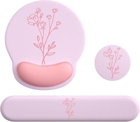 Mouse Pad with Keyboard Wrist Rest,Ergonomic Mouse Pad Wrist Support PU Base with Coaster,Mousepad with Nonslip Base for Computer Laptop Keyboard Home&Office in Saudi Arabia