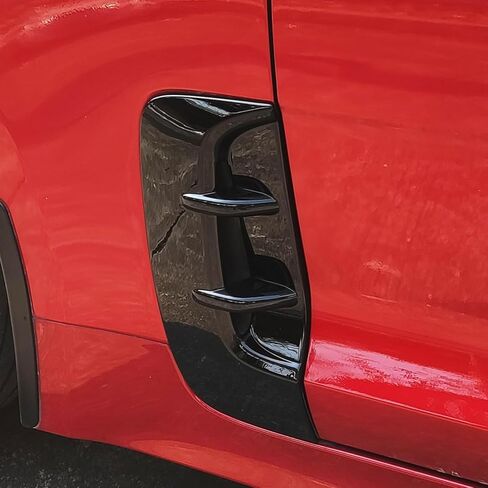 2PCS ABS Glossy Black Car Side Fender Vent Trim Covers Compatible with Kia Stinger 2018-2023 Accessories in Saudi Arabia