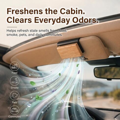 Car Air Freshener 4 Pack, Natural Wood Air Freshener with 2 Visor Clips, Long Lasting Scent Freshener for Vehicle, Car Scent Diffuser for Truck SUV Sedan (Pine, Fruit, Open Air, Tea Tree) in Saudi Arabia