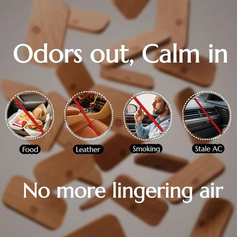 Car Air Freshener - Wood Air Freshener for Visor Clip - Long Lasting Car Odor Eliminator - Vehicle Scent Diffuser - (Coconut - Tropical Garden - Stone Pepper - White Santal, CLIP INCLUDED) in Saudi Arabia