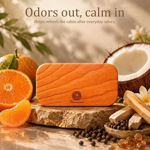 Car Air Freshener - Wood Air Freshener for Visor Clip - Long Lasting Car Odor Eliminator - Vehicle Scent Diffuser - (Coconut - Tropical Garden - Stone Pepper - White Santal, CLIP INCLUDED) in Saudi Arabia