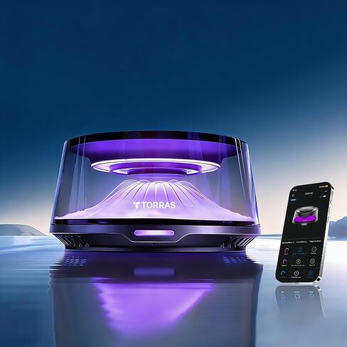 TORRAS Smart Car Air Fresheners Diffuser, The First App Control Car Freshener, Solar & USB-C Charging, Auto ON/Off, Cherry Blossom & White Musk, Lasts Up to 6 Months, CF20 Pro Fragrance Diffuser in Kuwait