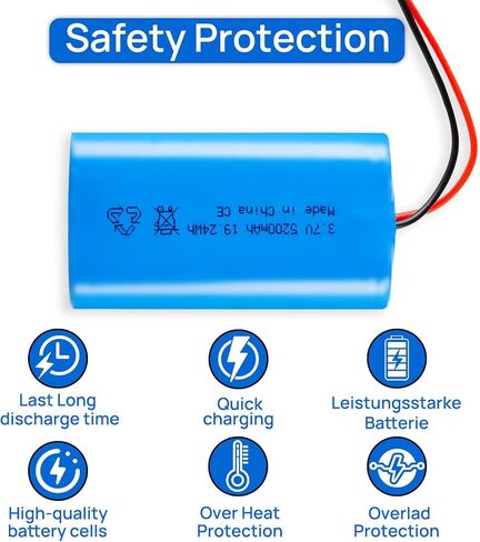 3.7V 5200mAh JST-PH 2.0 2-Pin Battery Rechargeable Battery 3.7-Volt Lithium Batteries for RC Toys Lighting, and DIY Projects in Kuwait