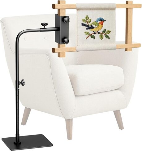Workstand with Side Clamp for Lowery Stands, Heavy Duty Metal Needlepoint Stand, 360° Rotating & Height Adjustable Cross Stitch Floor Clampd for Embroidery, Punch Needle, Large Hoops in Saudi Arabia